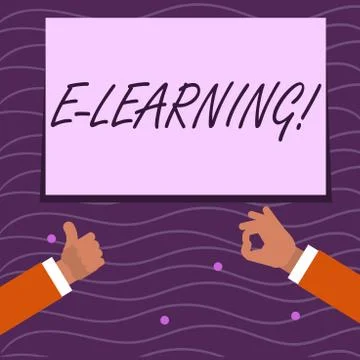 Text sign showing E Learning. Conceptual photo Education by the internet Distant イラスト素材
