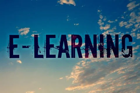 Text sign showing E-Learning. Conceptual photo Education by the internet Dist Fotos de archivo