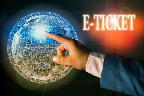 Text sign showing E Ticket. Conceptual photo Digital ticket that is as valid as Stock Photos
