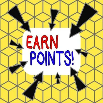 Text sign showing Earn Points. Conceptual photo collecting scores in order Stock Illustration