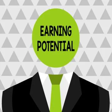 Text sign showing Earning Potential. Conceptual photo Top salary for a Stock Illustration
