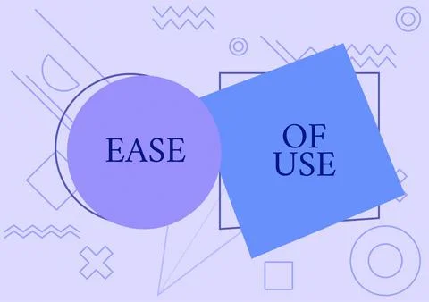 Text sign showing Ease Of Use. Business approach User friendly easy to operate Stock Illustration