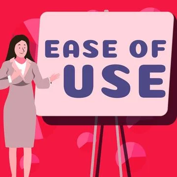 Text sign showing Ease Of Use. Business overview User friendly easy to operate 库存插图