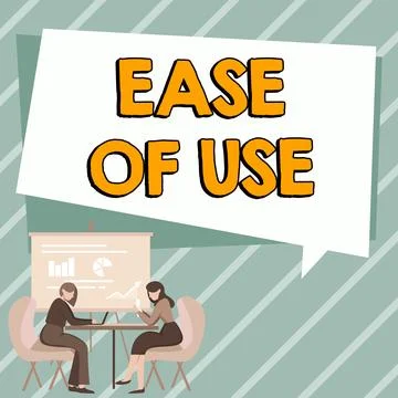 Text sign showing Ease Of Use. Concept meaning User friendly easy to operate Stock Illustration