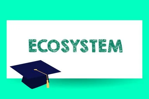 Text sign showing Ecosystem. Conceptual photo biological community of Ilustración de archivo