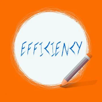 Text sign showing Efficiency. Conceptual photo ability to prevent a waste of Stock Illustration
