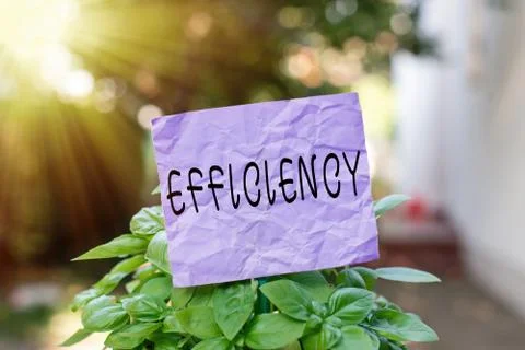 Text sign showing Efficiency. Conceptual photo ability to prevent a waste of Stock Photos