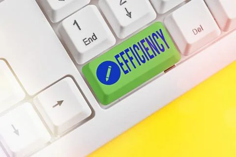 Text sign showing Efficiency. Conceptual photo ability to prevent a waste of Stock Photos