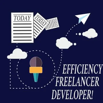 Text sign showing Efficiency Freelancer Developer. Conceptual photo ensure Stock Illustration
