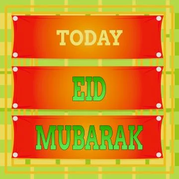 Text sign showing Eid Mubarak. Conceptual photo traditional Muslim greeting Stock Illustration