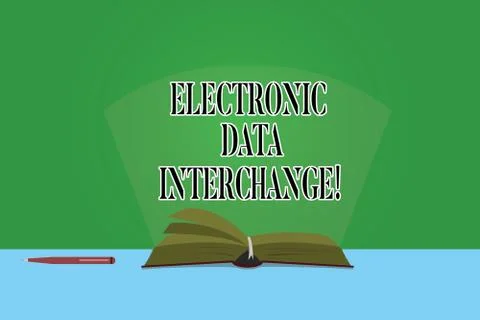 Text sign showing Electronic Data Interchange. Conceptual photo Transfer of data 스톡 일러스트