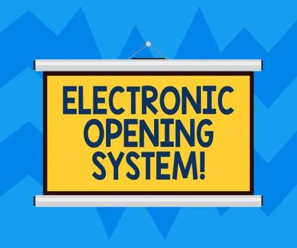 Text sign showing Electronic Opening System. Conceptual photo Electronic access Stock Illustration