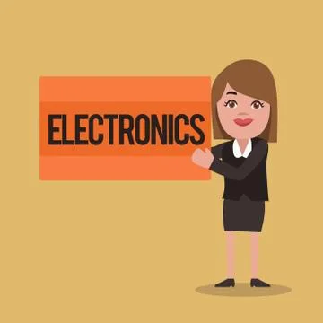 Text sign showing Electronics. Conceptual photo Circuits or devices using tra 库存插图