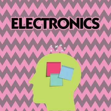 Text sign showing Electronics. Conceptual photo Circuits or devices using Stock Illustration
