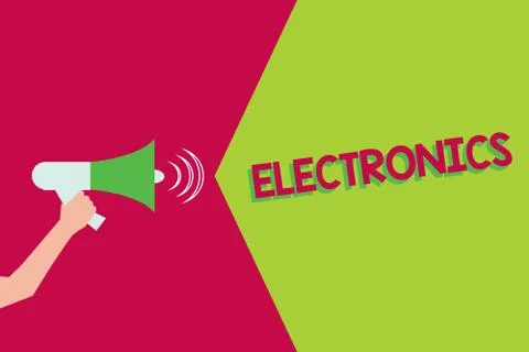 Text sign showing Electronics. Conceptual photo Circuits or devices using Stockillustratie
