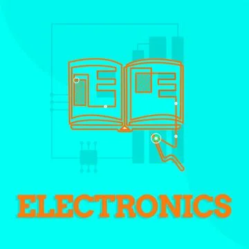 Text sign showing Electronics. Conceptual photo Circuits or devices using Stockillustratie