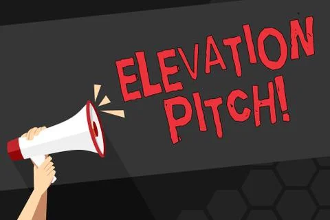 Text sign showing Elevator Pitch. Conceptual photo short description of product Illustrazione stock