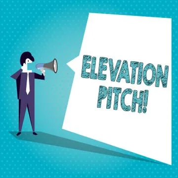 Text sign showing Elevator Pitch. Conceptual photo short description of product Illustrazione stock