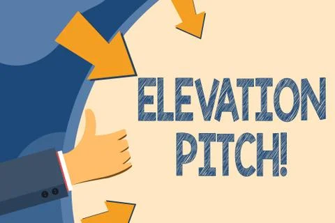 Text sign showing Elevator Pitch. Conceptual photo short description of product イラスト素材