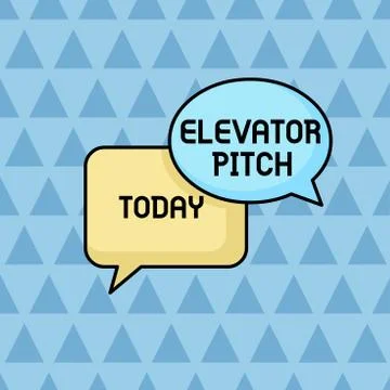 Text sign showing Elevator Pitch. Conceptual photo A persuasive sales pitch イラスト素材