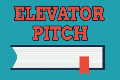 Text sign showing Elevator Pitch. Conceptual photo A persuasive sales pitch Illustrazione stock