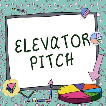 Text sign showing Elevator Pitch. Internet Concept A persuasive sales pitch Illustrazione stock