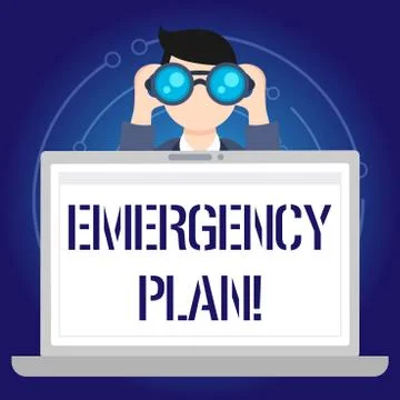 Text sign showing Emergency Plan. Conceptual photo actions developed to mitigate Stock Illustration
