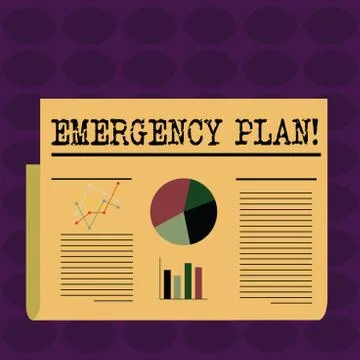 Text sign showing Emergency Plan. Conceptual photo actions developed to mitigate Stock Illustration
