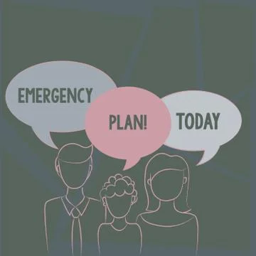 Text sign showing Emergency Plan. Conceptual photo actions developed to mitigate Stock Illustration