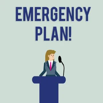 Text sign showing Emergency Plan. Conceptual photo actions developed to mitigate 스톡 일러스트