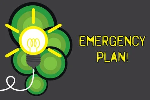 Text sign showing Emergency Plan. Conceptual photo actions developed to mitigate Stock Illustration