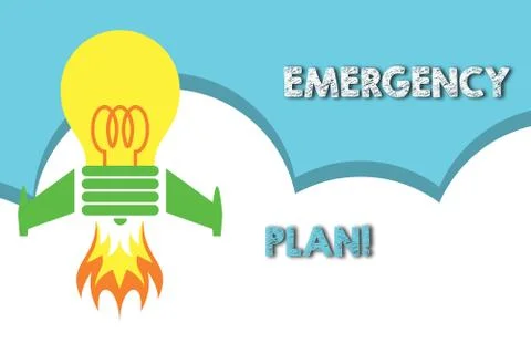 Text sign showing Emergency Plan. Conceptual photo actions developed to mitigate Illustrazione stock