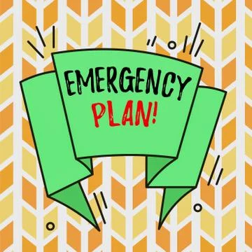 Text sign showing Emergency Plan. Conceptual photo actions developed to mitigate Stock Illustration
