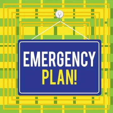 Text sign showing Emergency Plan. Conceptual photo actions developed to mitigate Stock Illustration