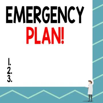 Text sign showing Emergency Plan. Conceptual photo actions developed to mitigate Stock Illustration