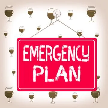 Text sign showing Emergency Plan. Conceptual photo actions developed to mitigate 스톡 일러스트