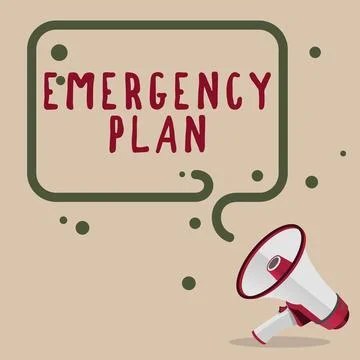 Text sign showing Emergency Plan. Business concept Procedures for response to Stock-Illustration