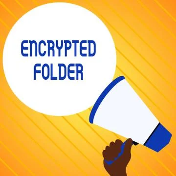 Text sign showing Encrypted Folder. Conceptual photo protect confidential data Stock Illustration
