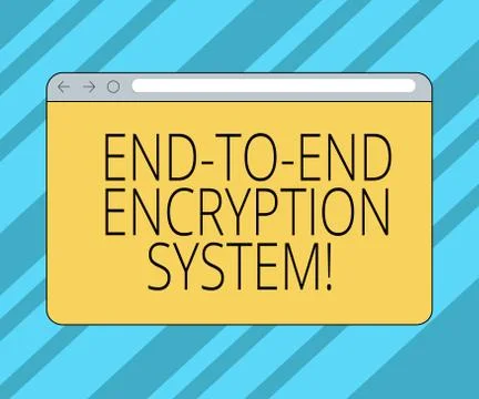 Text sign showing End To End Encryption System. Conceptual photo method used for Stock Illustration
