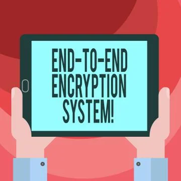 Text sign showing End To End Encryption System. Conceptual photo method used for Stock Illustration