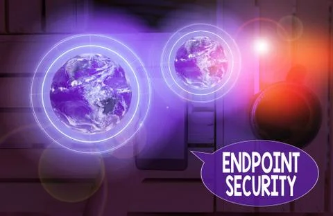 Text sign showing Endpoint Security. Conceptual photo the methodology of Foto stock