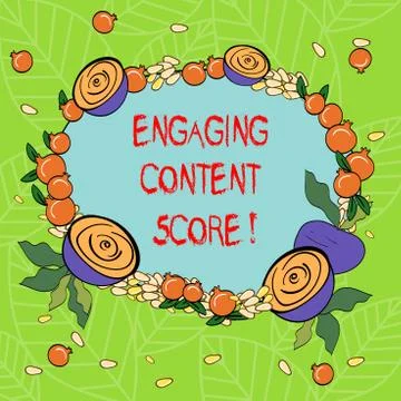 Text sign showing Engaging Content Score. Conceptual photo Measures how engaged Stock Illustration