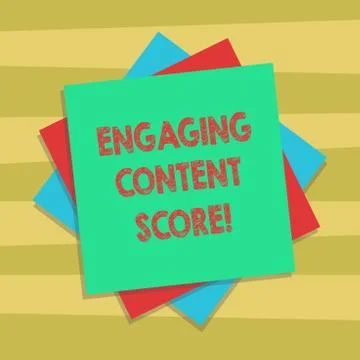 Text sign showing Engaging Content Score. Conceptual photo Measures how engaged Stock Illustration