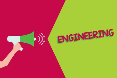 Text sign showing Engineering. Conceptual photo Science concerned with design Illustrazione stock