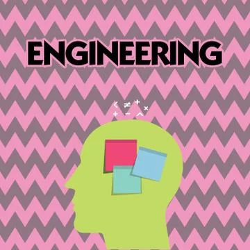 Text sign showing Engineering. Conceptual photo Science concerned with design Illustrazione stock