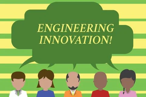 Text sign showing Engineering Innovation. Conceptual photo Process expressed in Illustrazione stock