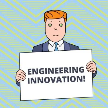 Text sign showing Engineering Innovation. Conceptual photo Process expressed in Illustrazione stock