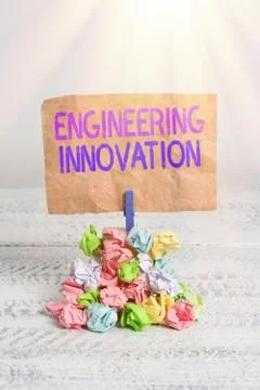 Text sign showing Engineering Innovation. Conceptual photo Process expressed in Stockfoto's