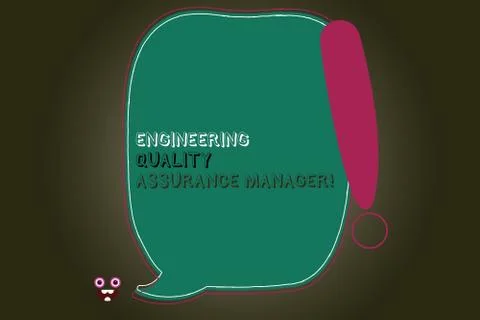 Text sign showing Engineering Quality Assurance Manager. Conceptual photo Stockillustratie