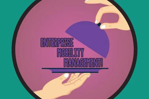 Text sign showing Enterprise Mobility Management. Conceptual photo Approach use Stock Illustration